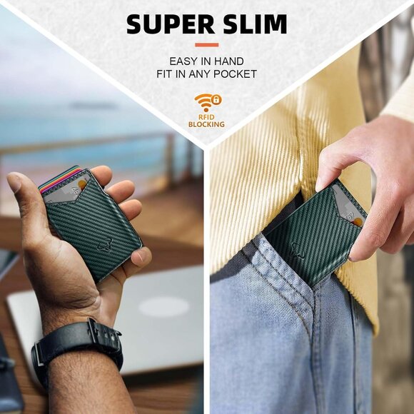 Men Wallet Gift Boxed,Slim Front Pocket Wallet Money Clip - Picture 7 of 9